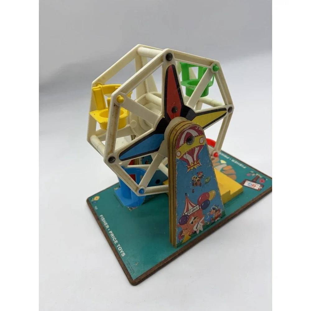 Vintage 1966 Fisher Price #969 Music Box Ferris Wheel Works Plays Tune Toy